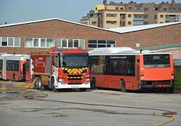 El Ayuntamiento recupera los 20 autobuses de renting cuatro meses después del incendio en las cocheras de Burgos