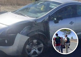 Imagen del vehículo y de la detención del varón.