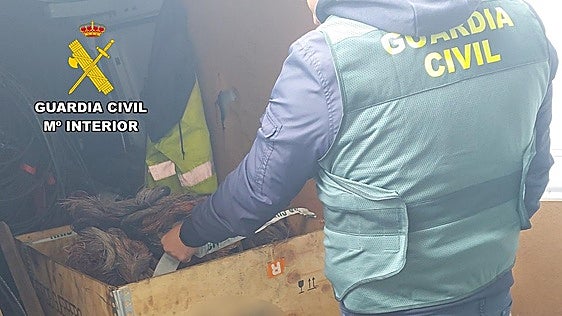 La Guardia Civil de Burgos incauta 190 kilos de cobre robado.