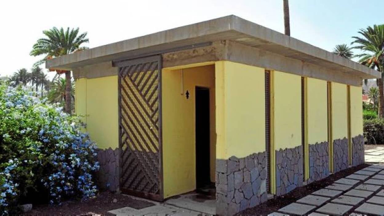 La viola en el baño de un parque