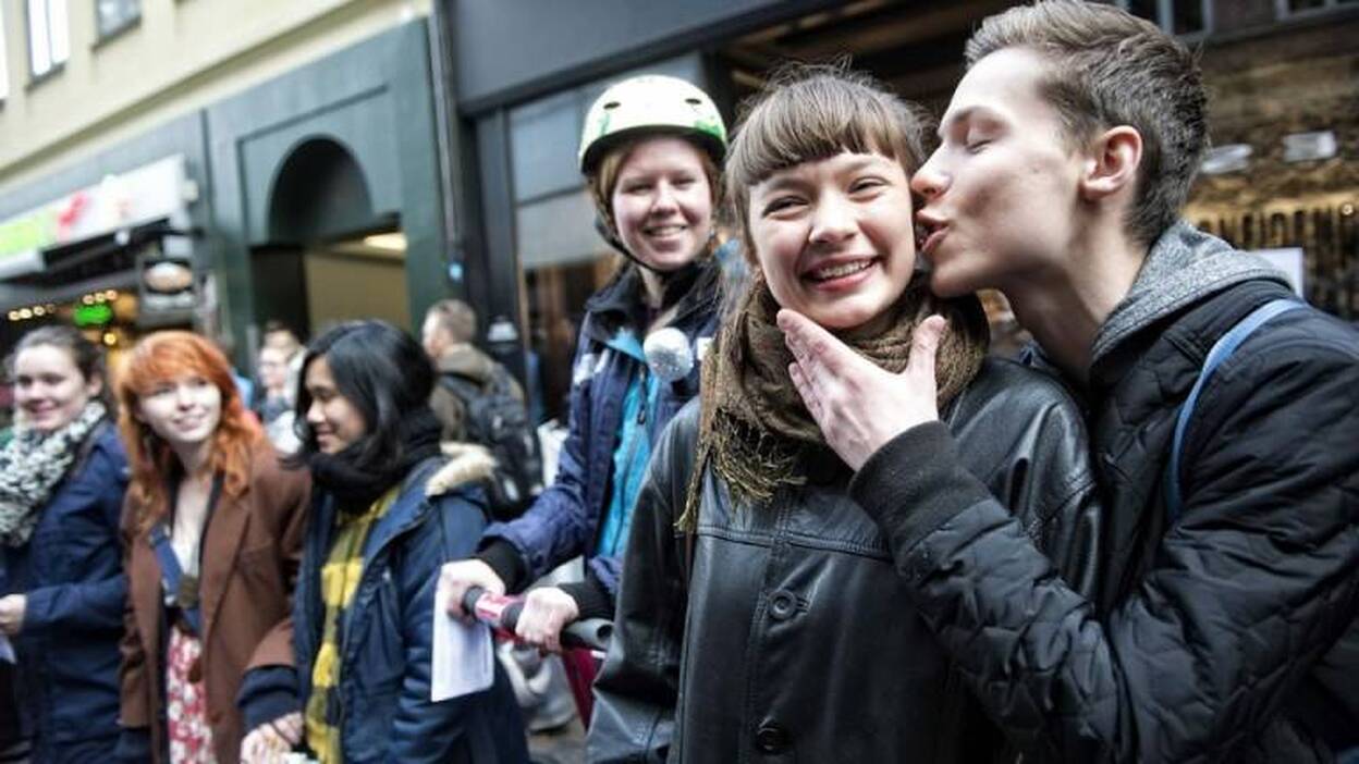 Récord mundial de besos en Copenhague