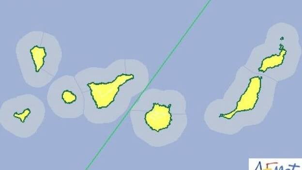 La Aemet activa el aviso amarillo en Canarias por calima para Nochevieja