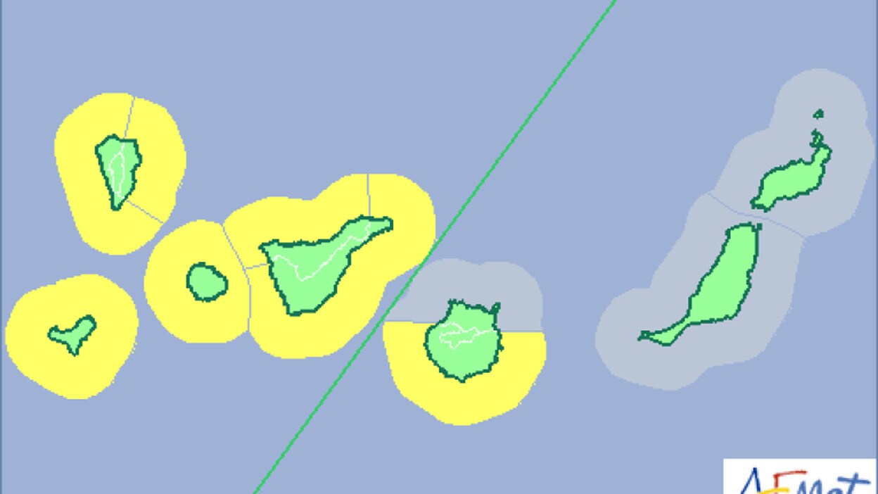 La Aemet activa el aviso amarillo en Canarias por fenómenos costeros adversos