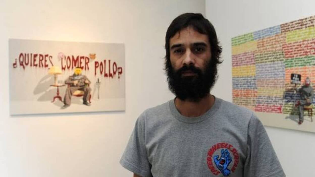 Jiménez lleva su crítica social del muro al lienzo