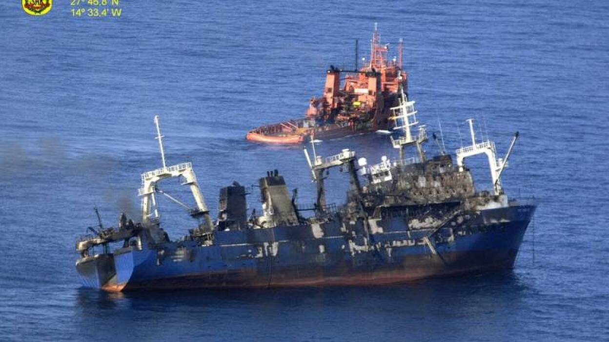 El pesquero ruso se hundió a quince millas de Maspalomas