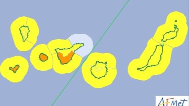 Canarias estará este lunes en aviso por vientos de 90 km/h y olas de hasta 5 metros