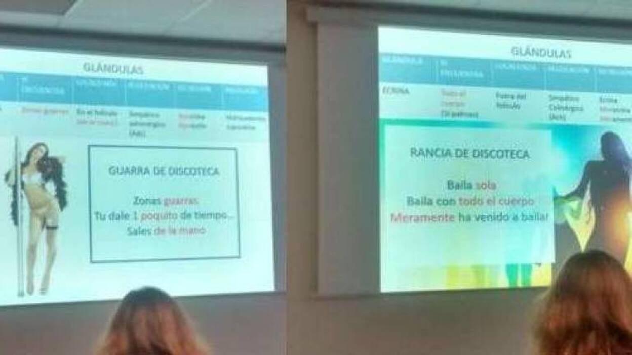 Un dermatólogo habla en clase de "guarras" y "rancias" de discoteca