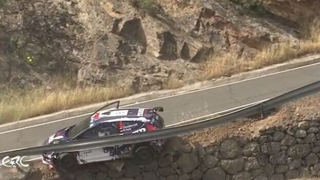 Susto en una curva del Rally Islas Canarias