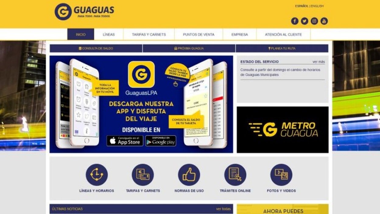 Guaguas Municipales actualiza su web