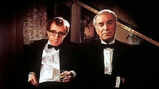 Woody Allen  y Martin Landau en la imagen promocional de la película