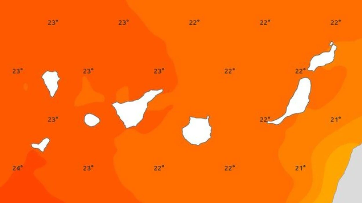 La temperatura del mar en julio en Canarias, la más alta en 15 años