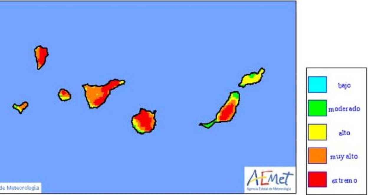 Gran Canaria  y la provincia occidental, en alerta por riesgo de incendios