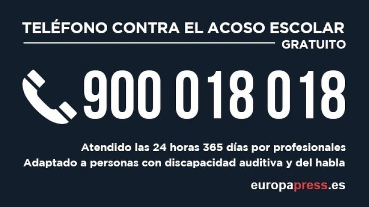 El teléfono contra el acoso escolar cumple un año