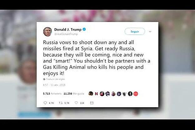 Trump advierte a Rusia que se prepare para un ataque con misiles contra Siria