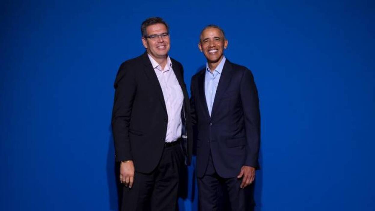 El director general de Inforcasa, con Obama