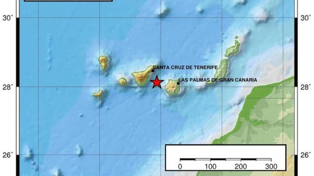 Detectan un terremoto entre Tenerife y Gran Canaria