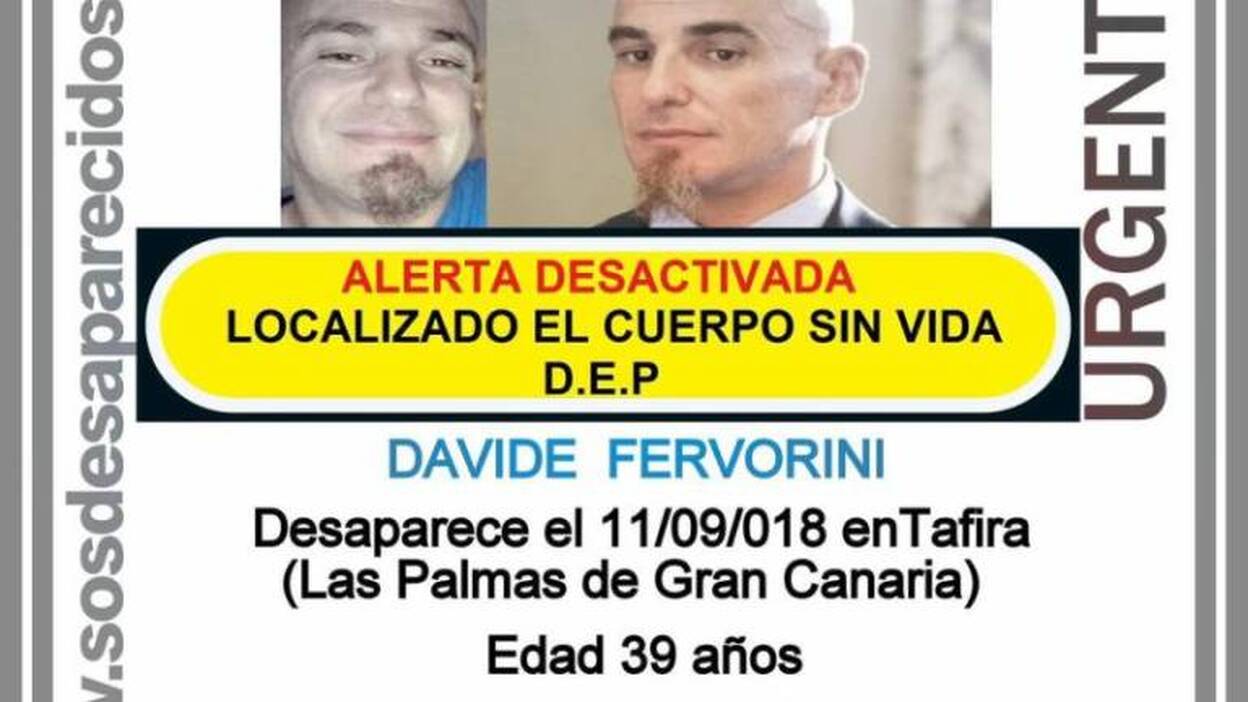 Localizan el cuerpo sin vida de Davide Fervorini