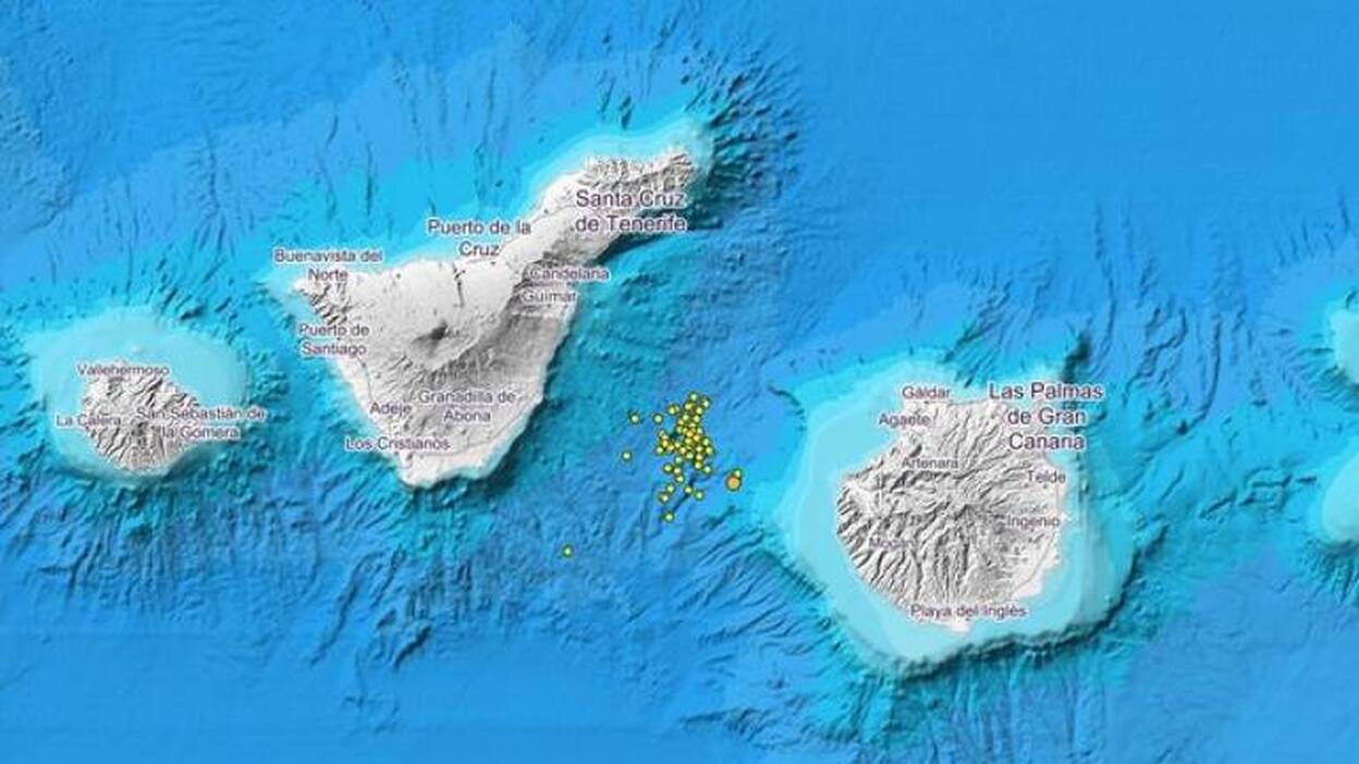 78 seísmos entre Tenerife y Gran Canaria en tres días