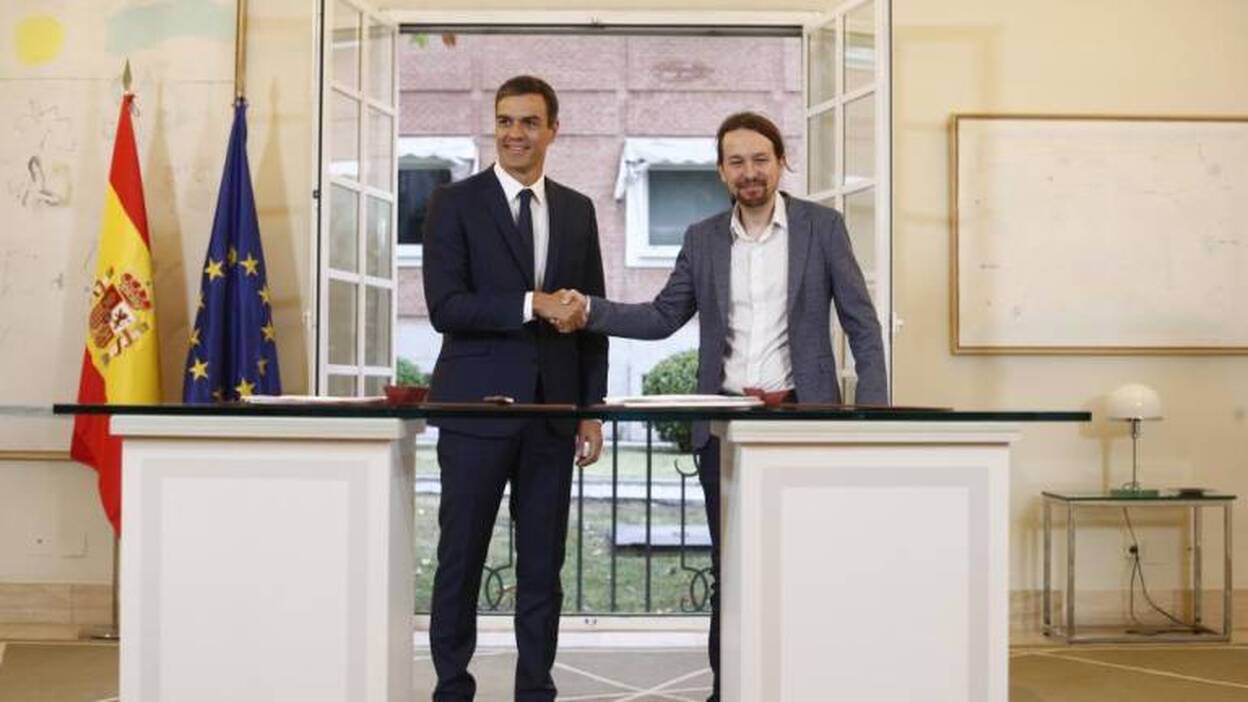 Sánchez e Iglesias firman en Moncloa el acuerdo de presupuestos para 2019