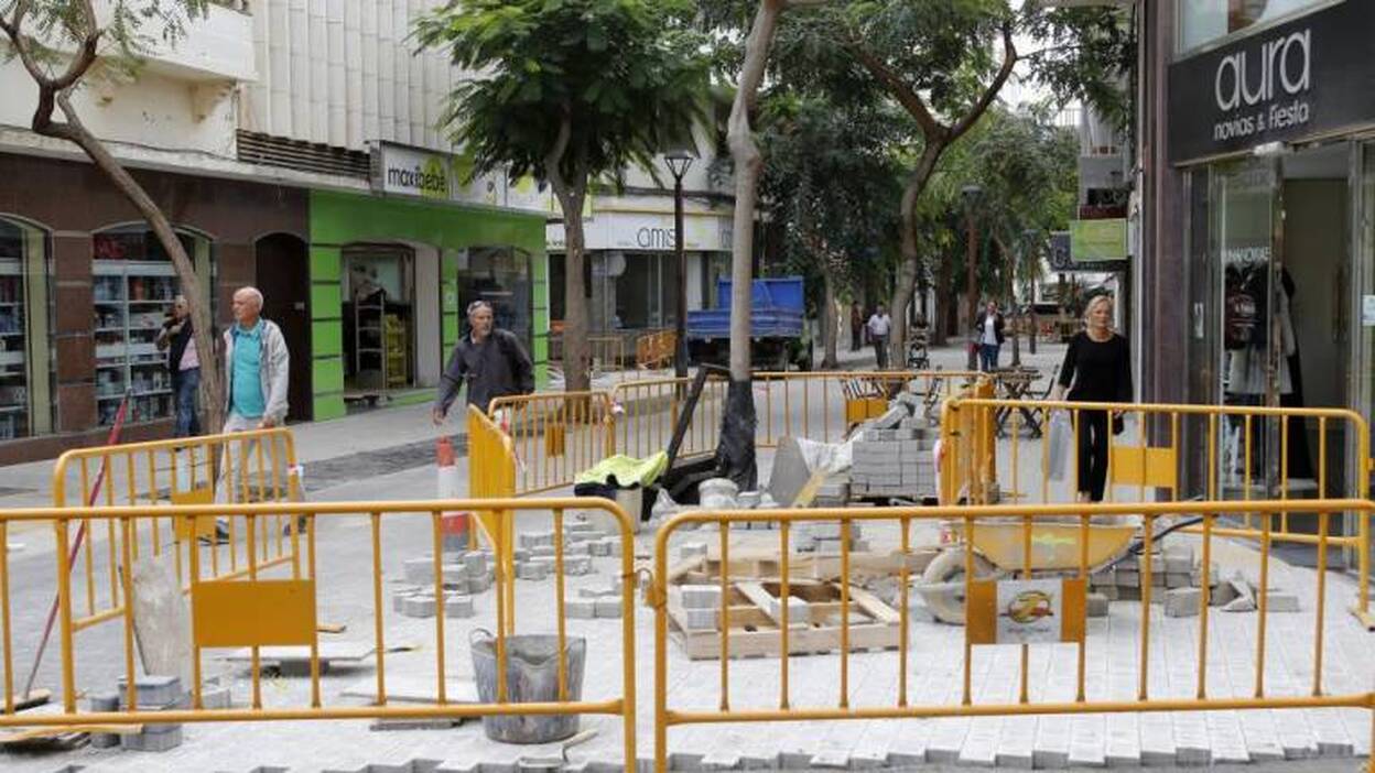 Las obras en las calles del centro se retrasan