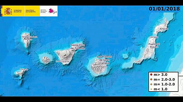 Más de 1.500 terremotos en las islas durante 2018