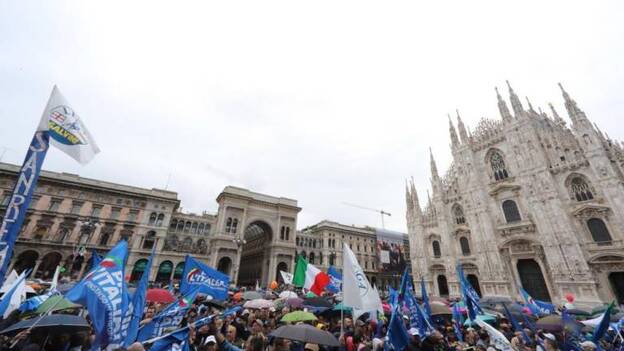Manifestación de la ultraderecha italiana en Milán. /  Efe