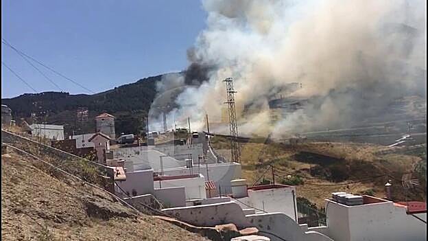 Así se inició el fuego en Artenara