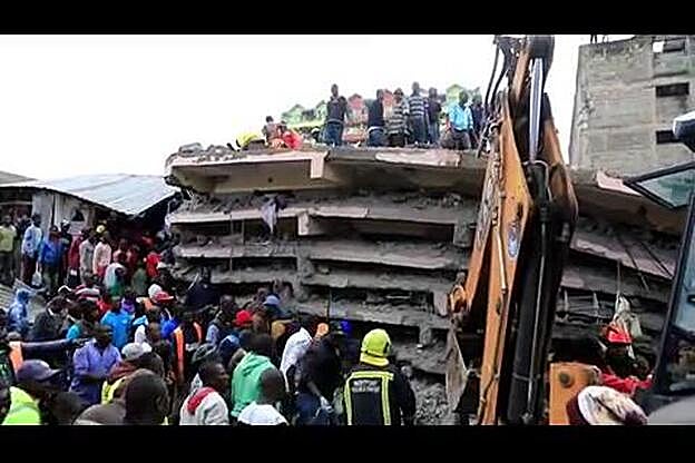 Al menos cuatro muertos al derrumbarse un edificio de seis plantas en Nairobi