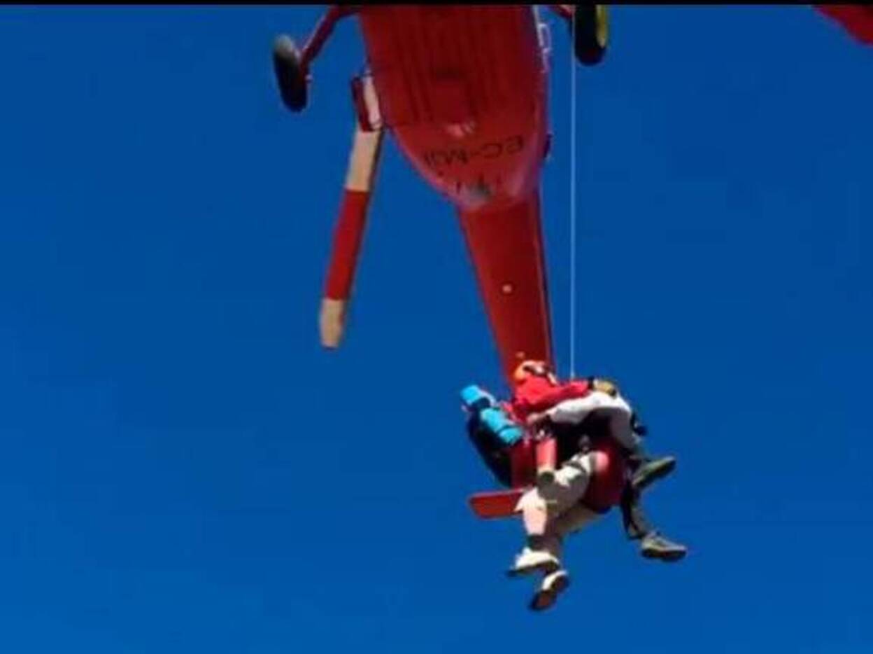Rescate con helicóptero de un senderista de 73 años en Mogán