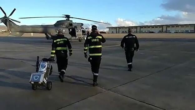 Despega un Súper Puma contra el Covid-19