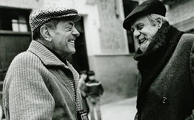 Luis Buñuel y Fernando Rey en el rodaje de 'Tristana'.