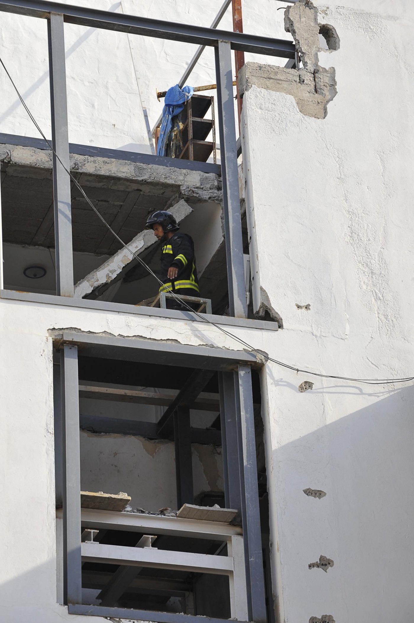 Imagen de una obra en un edificio de la capital grancanaria. 