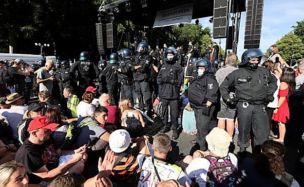 Protesta en Berlín. 