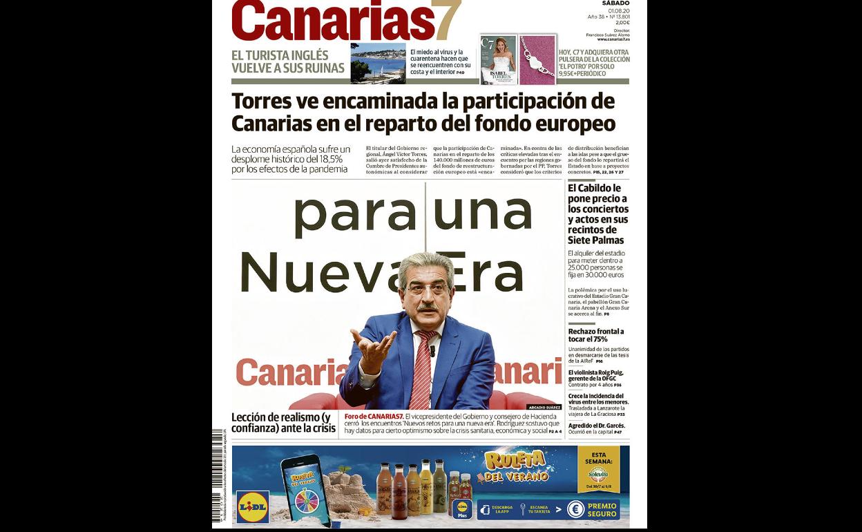 Vea la portada de CANARIAS7 de este sábado
