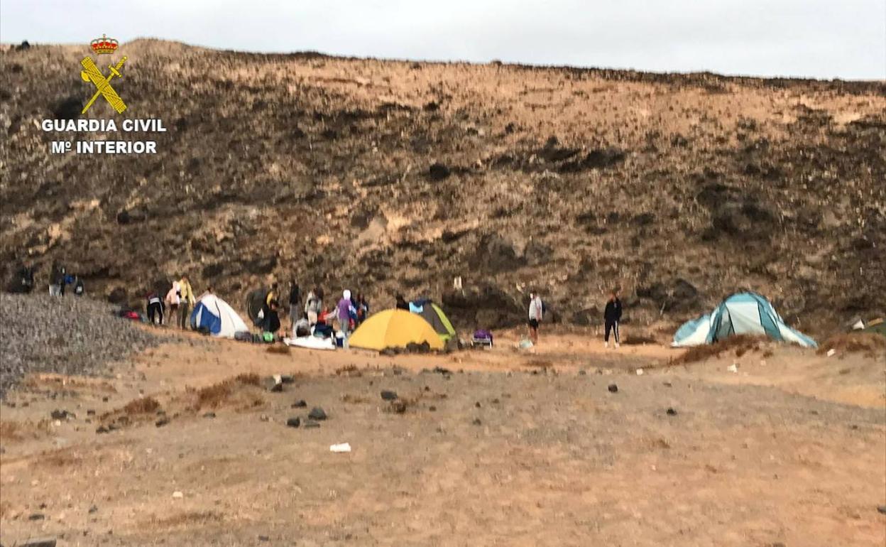 Imagen de la acampada ilegal. 