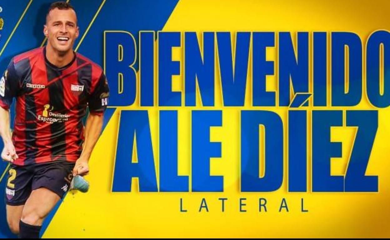 Imagen del prímer fichaje de la UD, Ale Díez. 