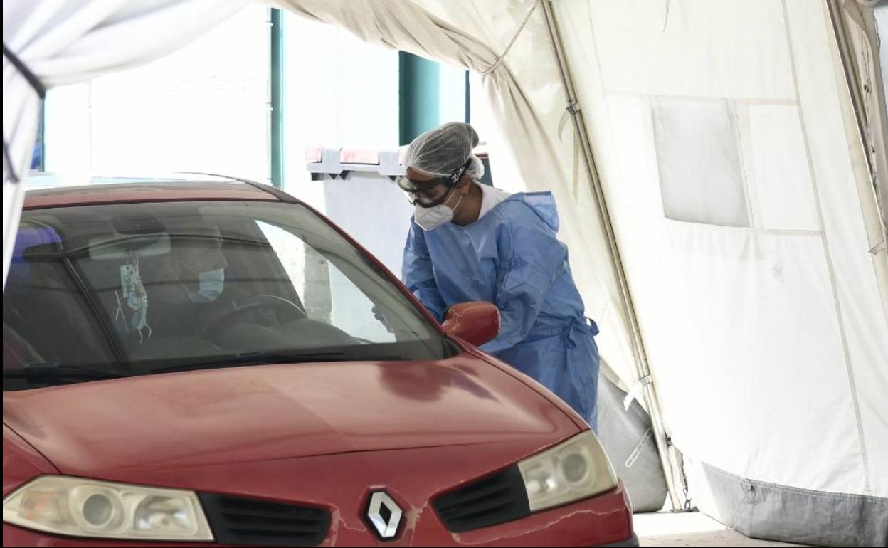 Imagen de la zona donde se hacen los test este viernes en la capital grancanaria