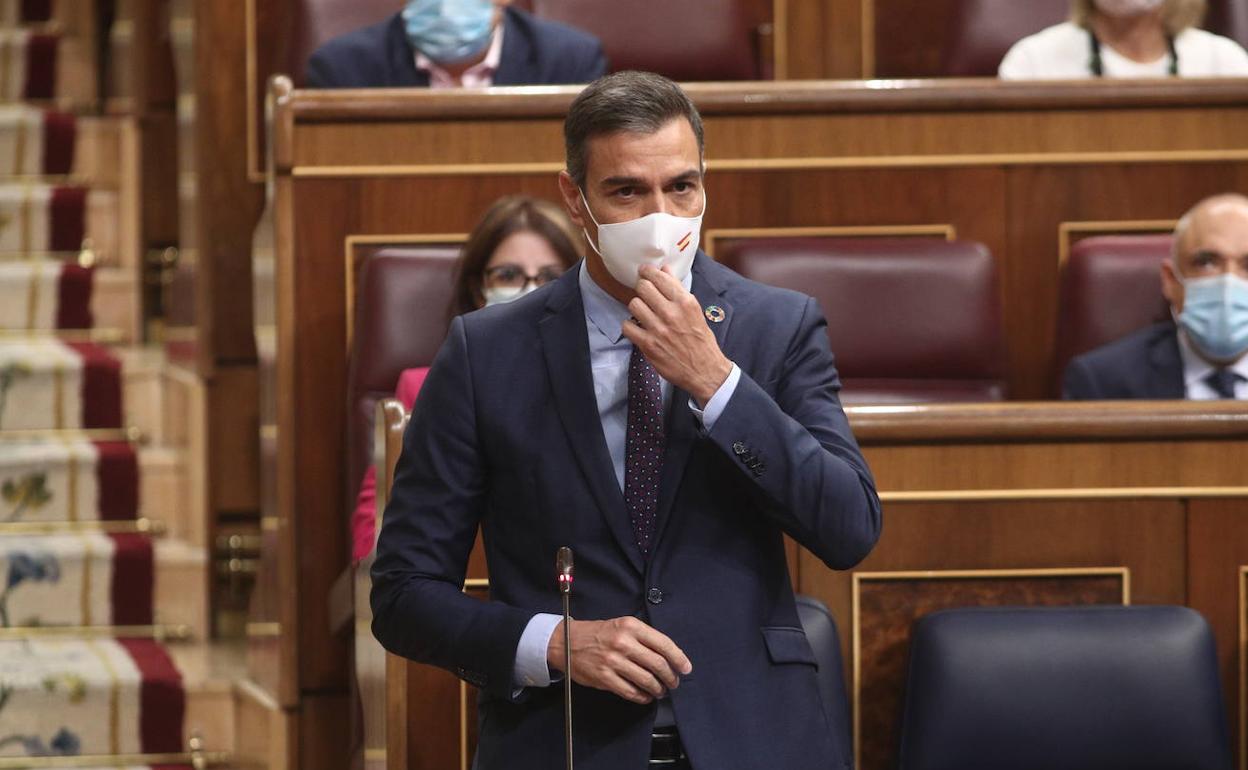 Pedro Sánchez, durante el pleno del Congreso de los Diputados de este miércoles.