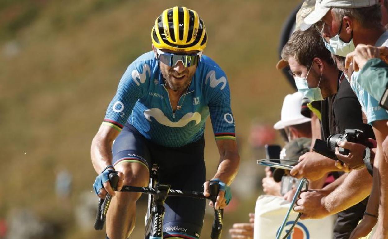 Alejandro Valverde, en una etapa del Tour de Francia. 