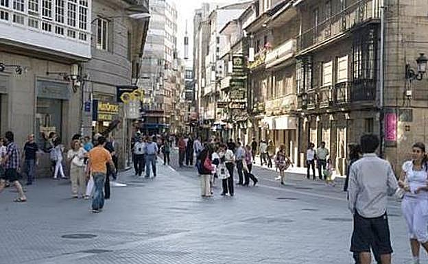 Calle peatonal en Pontevedra