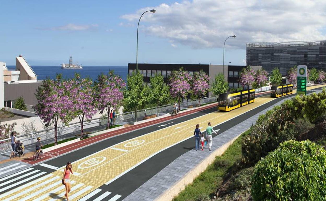 Infografía que muestra la zona próxima a la nueva zona de aparcamientos. 