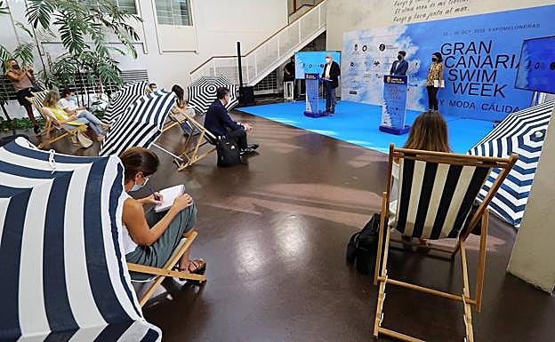 Presentación de la pasarela de baño de Gran Canaria Moda Cálida. 