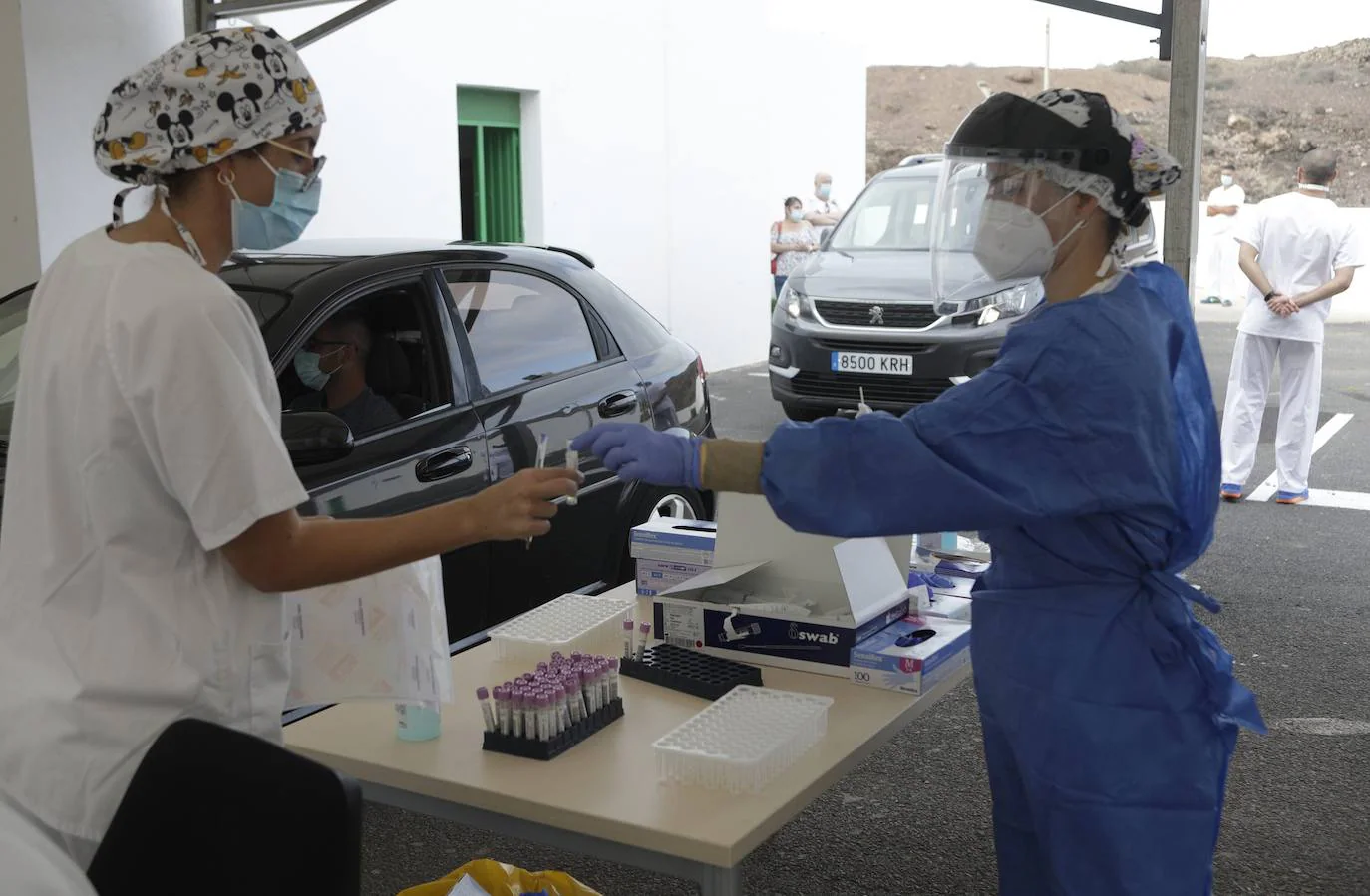 Pruebas PCR en el Hospital Molina Orosa re Arrecife, Lanzarote 