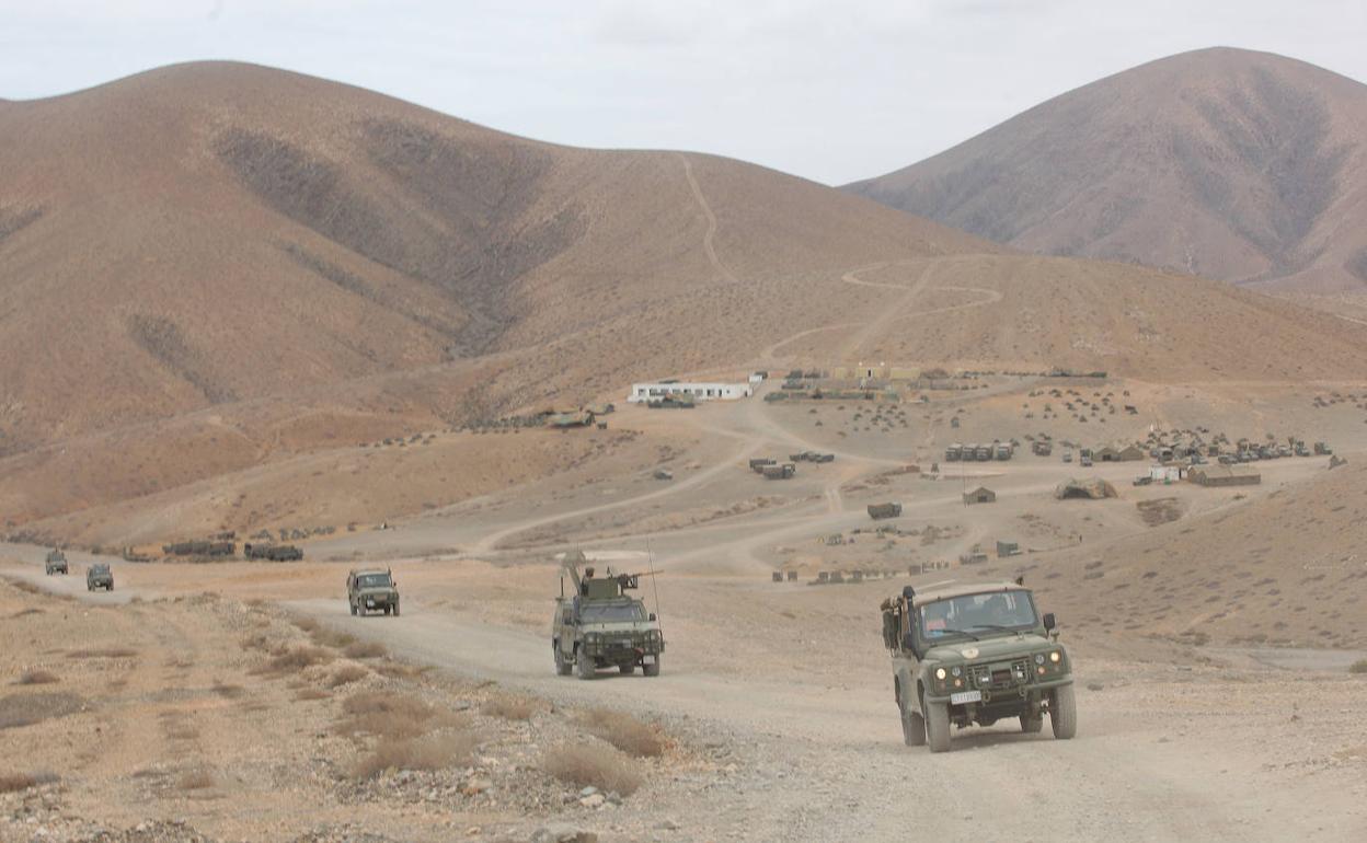 Imagen de archivo de maniobras en el campo de tiro de Pájara. 
