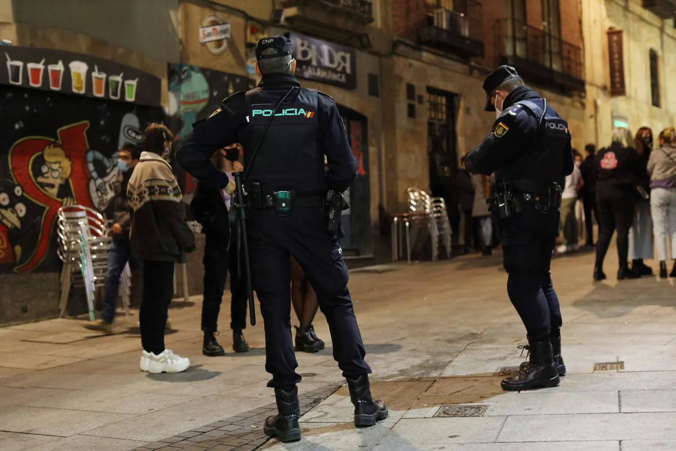 Controles policiales en las calles de Salamanca. 