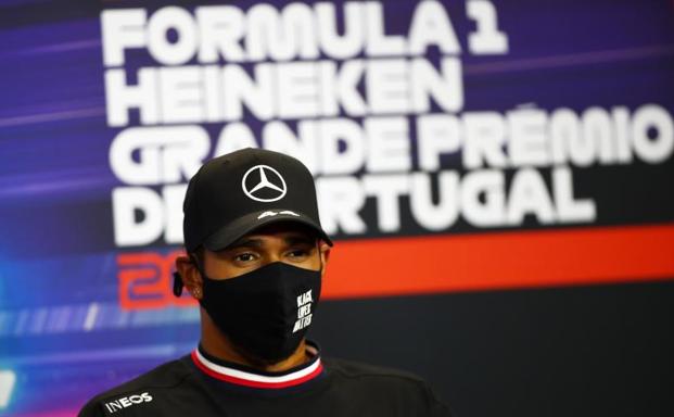 Lewis Hamilton, en la previa del Gran Premio de Portugal. /Afp