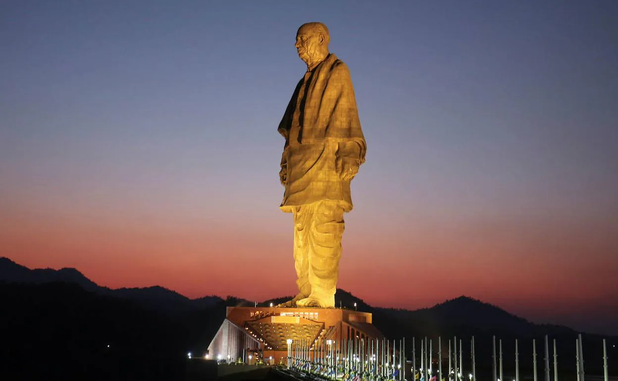 La 'Estatua de la Unidad', en el estado indio de Gujarat.