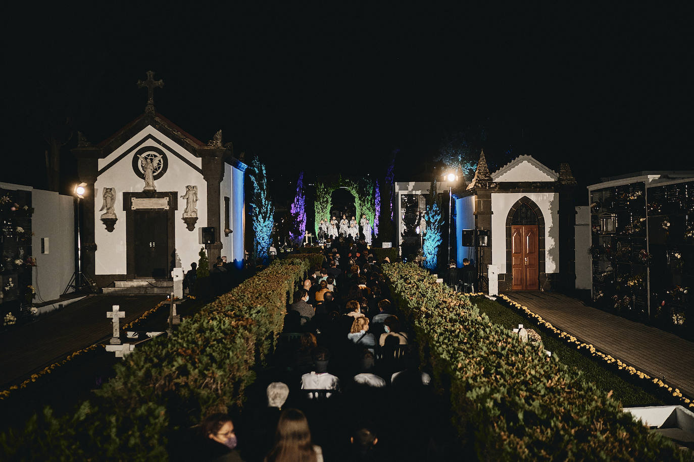 Un momento del concierto de góspel celebrado en Moya para homanejear a los difuntos. 