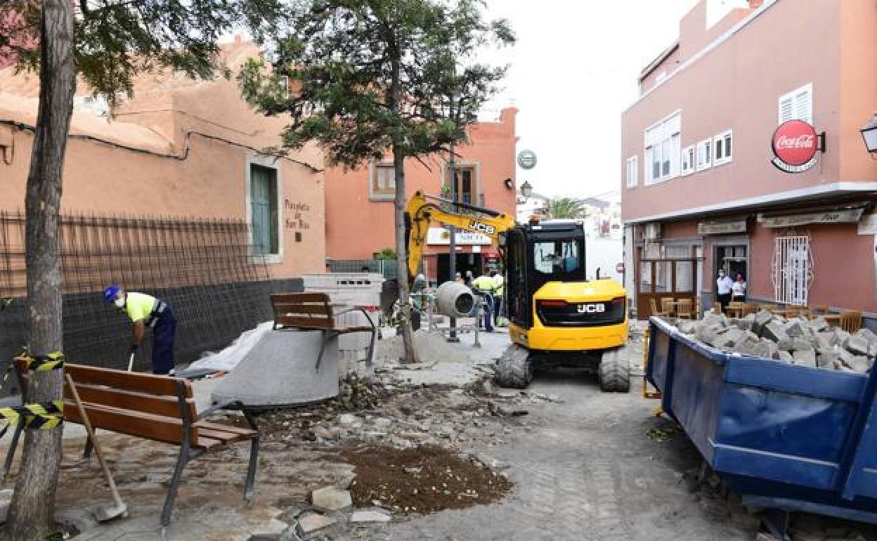 La plazoleta de San Blas hace unos días. La obra ya está más avanzada. 