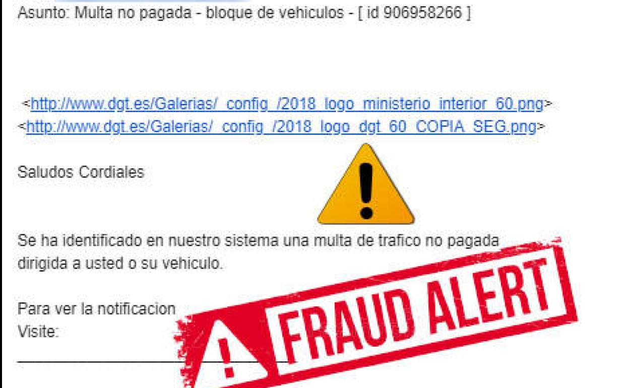 Cuidado: Estafan simulando una multa de la Dirección General de Tráfico